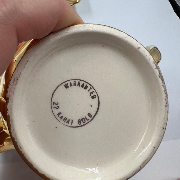 Vintage 22 Karat Gold Serving Tray Lid Dish Salt Pepper Shakers GLAM MidCentury - Picture 3 of 14